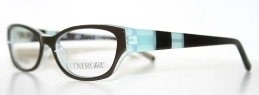 NEW Deadstock Y2k Covergirl black and blue striped rectangle Glasses